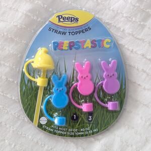 NEW! Peeps Tumbler Straw Toppers Set of 4 Peepstastic